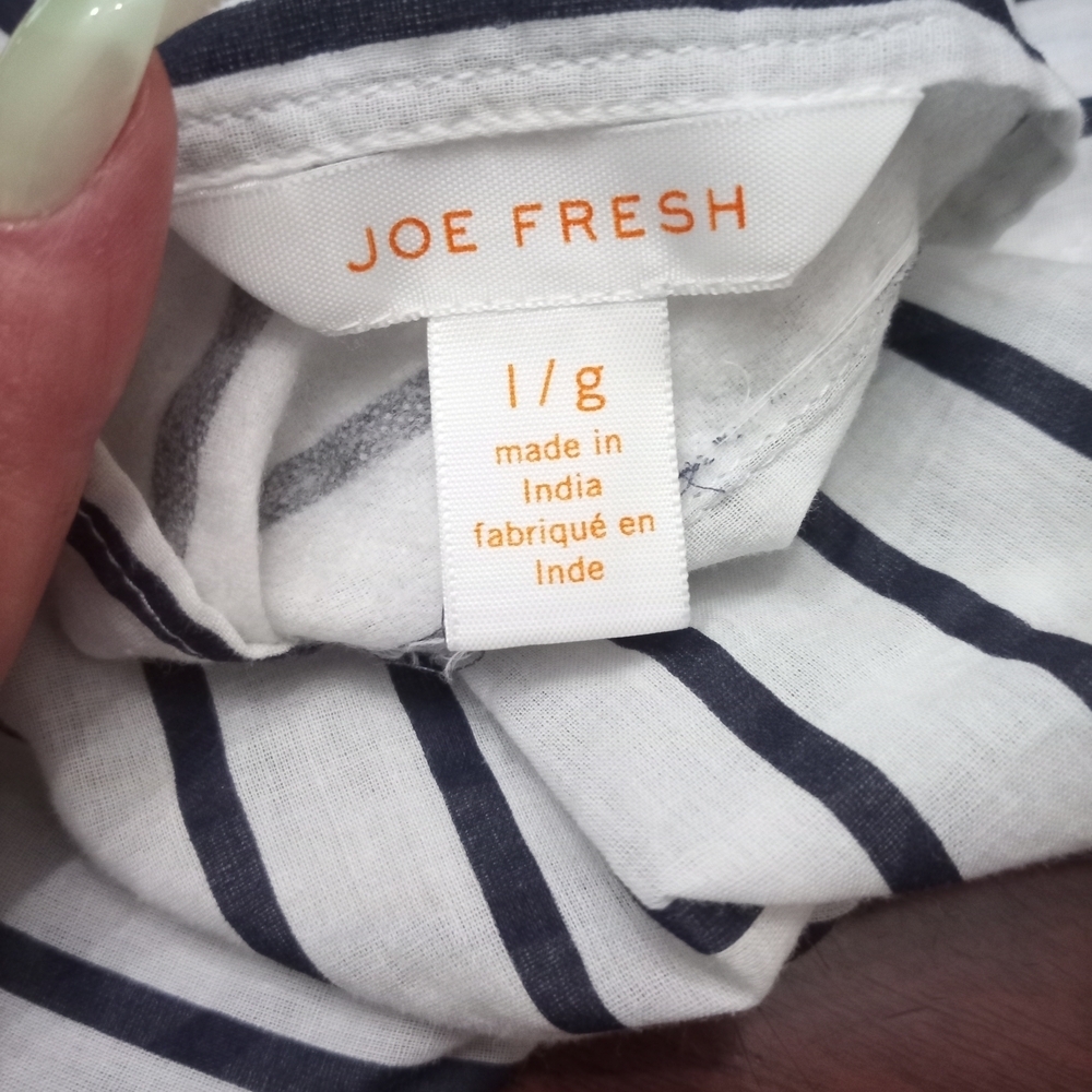 Joe Fresh Navy and White Striped Top - Picture 2 of 2